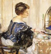 Woman in Blue Seated at a Dressing Table - Richard Emil Miller