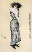 Portrait of a Lady in Blue Dress - Frederick Childe Hassam