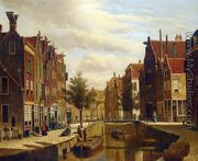 A Morning Walk by a Dutch Canal - Willem Koekkoek