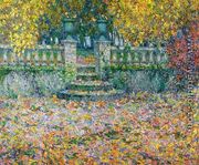 The Terrace, Autumn, Gerberoy - Henri Eugene Augustin Le Sidaner