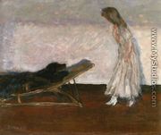 Marthe and the dog, Black - Pierre Bonnard