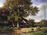 A Wooded Landscape with Farmers Gathering Wood - Willem Roelofs