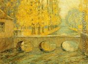 Bridge, Autumn, Gisors - Henri Eugene Augustin Le Sidaner