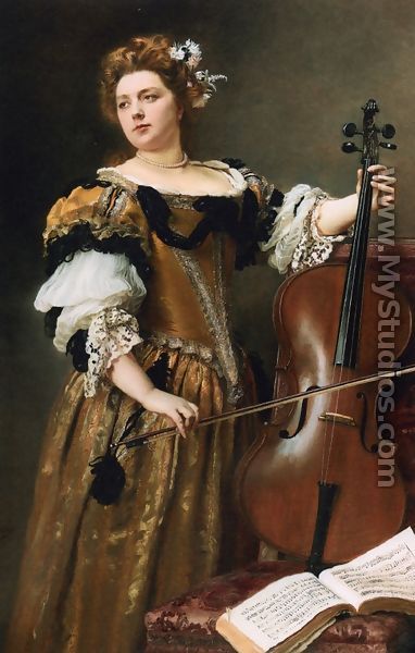 The Cello Player - Gustave Jean Jacquet
