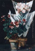 Still Life wit Potted Geraniums - Alfred-Emile-Leopole Stevens