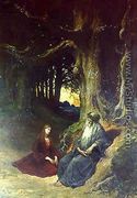 Viviane and Merlin in a Forest - Gustave Dore