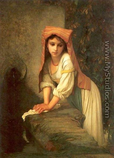 Young pensive girl - Antoine Auguste Ernest Hebert