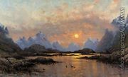 Sunset over a Mountain Lake (Solnedgang over et fjellvann) - Frithjof Smith-Hald
