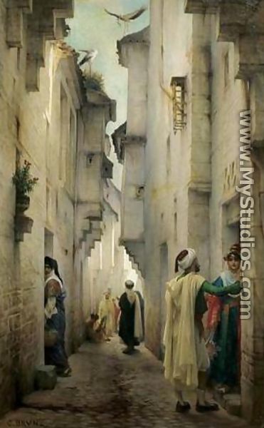 In the Kasbah, Constantine, Algeria (Conversation dans la Kasbah de Constantine) - Guillaume Charles Le Brun