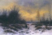 Winter Landscape with a Hunter - Friedrich Josef Nicolai Heydendahl