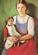 Blond Girl with Doll (Blondes Madchen mit Puppe) - August Macke