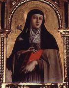 St. Clare, detail from the Santa Lucia triptych - Carlo Crivelli