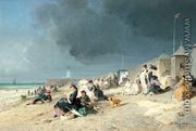 La plage du Tréport, 1876 - Jules Achille  Noel