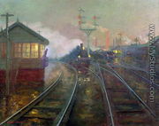 Train at Night c.1890 - Lionel Walden