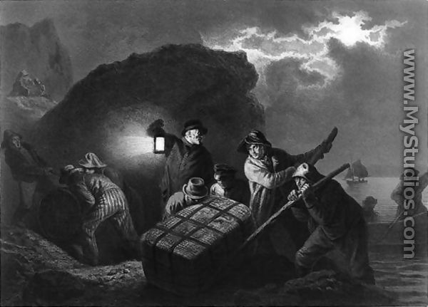 Smugglers on the Eastern Coast of Sweden, early 19th century - Josef Wilhelm Wallander