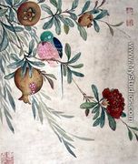 One of a series of paintings of birds and fruit, late 19th century - Guoche Wang
