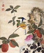 One of a series of paintings of birds and fruit, late 19th century 7 - Guoche Wang