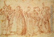 Group of Comic and Tragic Actors - (attr. to) Watteau, Jean Antoine