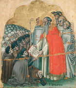 St. Bernard Tolomeo (1272-1348) giving the Rule to his Order - Simone dei Crocefissi