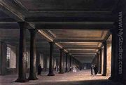 Colonnade under Trinity College Library, Cambridge, from 'The History of Cambridge', engraved by Joseph Constantine Stadler (1780-1812), pub. by R. Ackermann, 1815 - William Westall