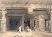 Interior of the Great Cave Temple of Elephanta, near Bombay, in 1803, from Volume II of Scenery, Costumes and Architecture of India, engraved by J. Baily, pub. by Smith, Elder and Company, 1830 - William Westall