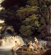 The Salmon Leap at Leixlip with Nymphs Bathing, 1783 - Francis Wheatley