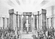 Druids Sacrificing to the Sun in their Temple called Stonehenge, from a plan of Stonehenge by Dr Stukeley in the Ashmolean Museum, Oxford, engraved and pub. by the artist - Nathaniel Whittock