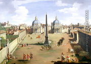 A View of the Piazza del Popolo in Rome - (circle of) Wittel, Gaspar van (Vanvitelli)