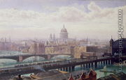 	View of London showing St Paul's and Canon Street Station from Southwark Bridge - John Crowther
