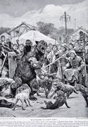 Bear Baiting in Saxon Times, illustration from Hutchinsons Story of the British Nation, c.1920 - Richard Caton Woodville