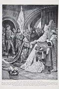 John pays homage to the Papal legate, 1213, illustration from The History of the Nation - Richard Caton Woodville