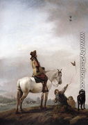 Gentleman on a Horse Watching a Falconer - Philips Wouwerman