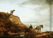Landscape with a Grey Horse and Figures by the Wayside - Philips Wouwerman