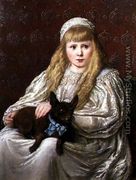 Portrait of a Young Girl with a Dog - Charlotte Wylie
