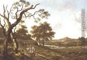 An Extensive Landscape with Pack Mules on a Country Road - Jan Wynants