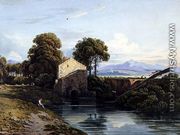 Watermill with Distant Castle and Hills, 1822 - John Varley