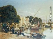 On the Mahmoudieh Canal, Alexandria, 1880 - John Jnr. Varley