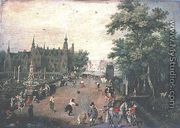 A game of handball with country palace in background - Adriaen Pietersz. Van De Venne