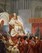 Pope Pius VIII 1761-1830 in St. Peters on the Sedia Gestatoria - Horace Vernet