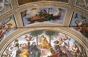 Apollo and the Muses on Parnassus, lunette - Antonio Maria Viani
