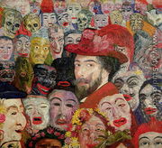My Portrait Surrounded by Masks, (detail 1) 1899 - James Ensor