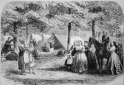 Southern refugees encamped in the woods near Vicksburg, from The Illustrated London News, 29th August 1863 - Frank Vizetelly
