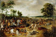 The Battle Between Officers Breaute and Gerard Abrahamsz called Lekkerbeetje at Vught, 5th February 1600 - Sebastien Vrancx