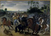 Cavalry in combat at the foot of a hill - Sebastien Vrancx