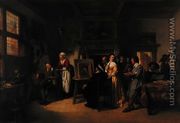 Rembrandt 1606-69 visiting the studio of Gabriel Metsu 1629-87 - Herman Frederick Carel Ten Kate