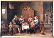 Interior with Figures Saying Grace - David The Younger Teniers