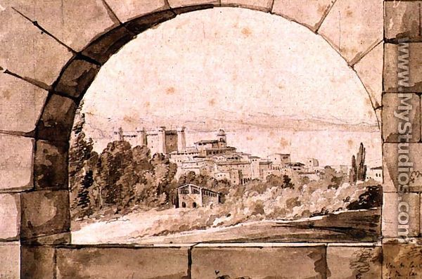 View of the Town and Lake of Bracciano, c.1810 - Jean Thomas Thibault