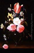 Still life with flowers in a glass vase - Jan Philip van Thielen