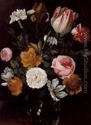Still Life of Flowers in a Glass Vase - Jan Philip van Thielen