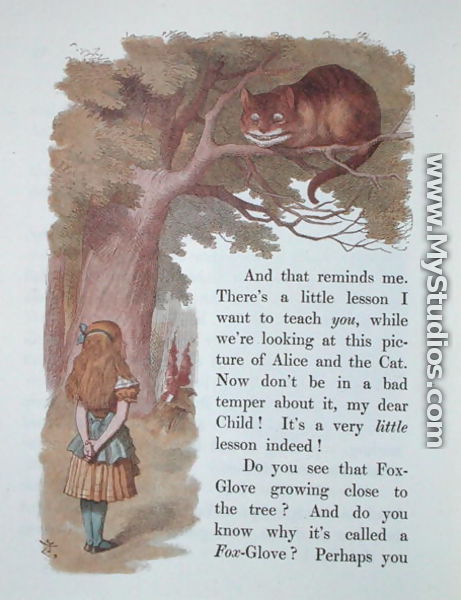 Alice and the Cheshire Cat, illustration from Alice in Wonderland, published in London, 1889 - Emily Gertrude Thomson